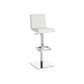 Casabianca Furniture Stella Leather Bar Stool, Italian White - 32 x 16 x 16 in. TC-2005-WH-BAR